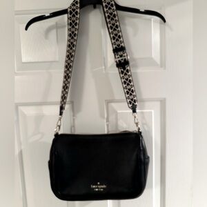 Kate Spade Black Crossbody Bag with Geometric Strap